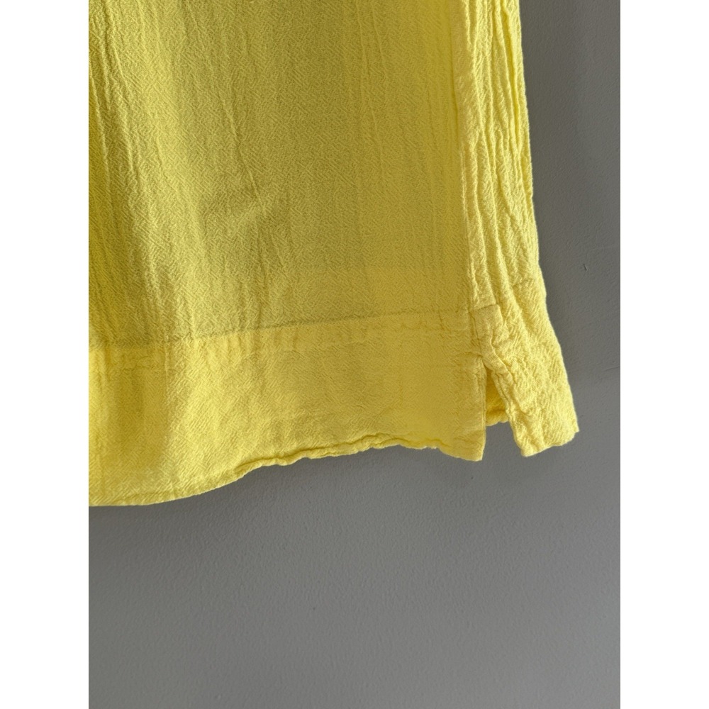 Oh My Gauze Wide Leg Pants Crop Pull On Elastic Sz 2/XL Beach Lagenlook Yellow - Picture 5 of 13